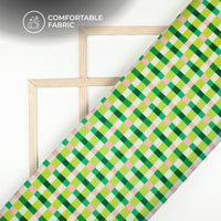 Fresh Checks For Trendy Apparel Digital Print Poly Linen Slub Fabric