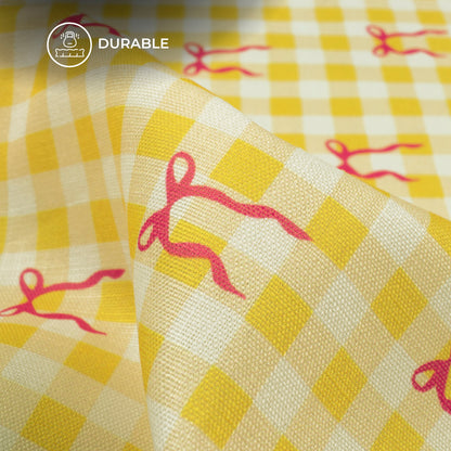 Bright And Playful Fashion Digital Print Poly Linen Slub Fabric