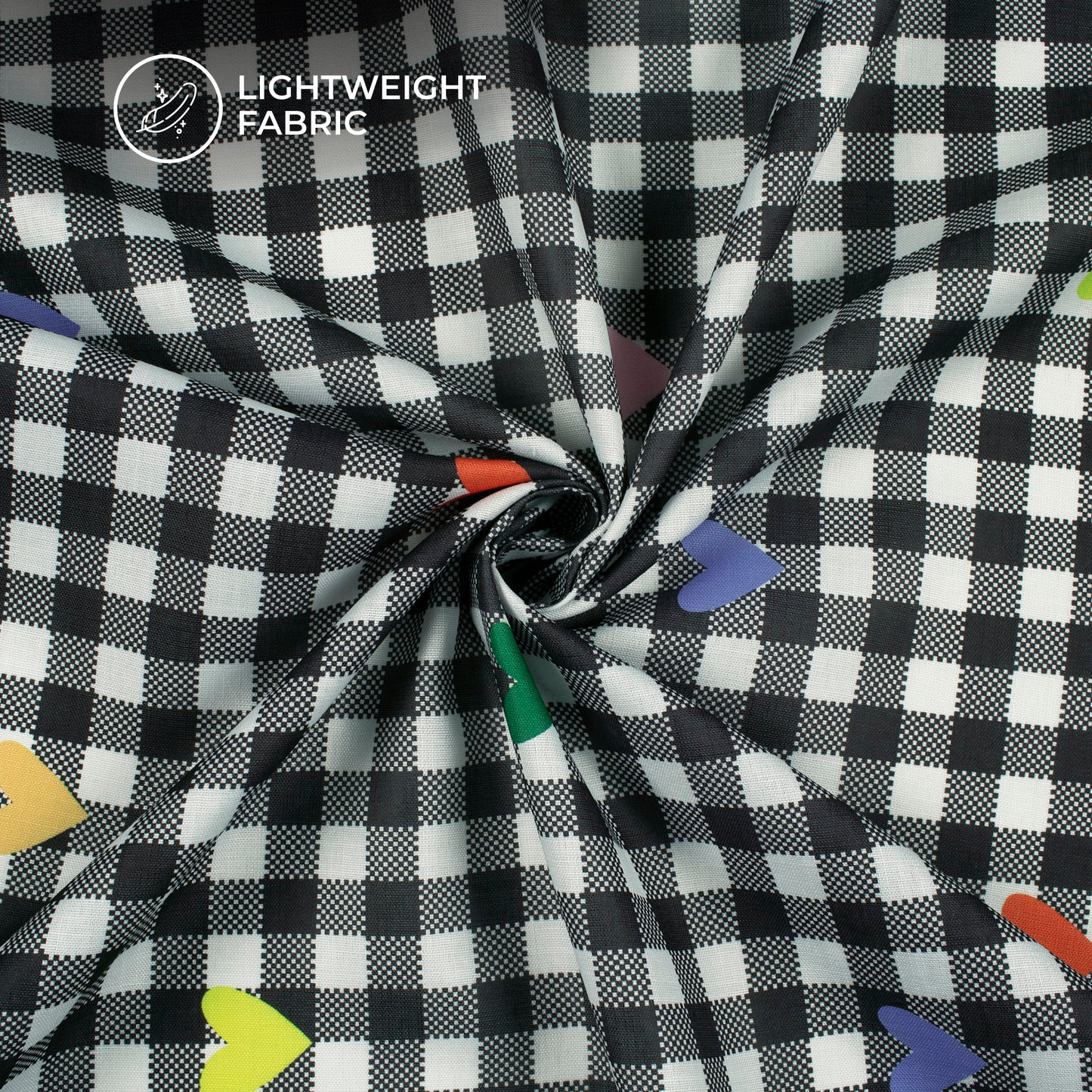 Multicolor Motif Statement Digital Print Poly Linen Slub Fabric