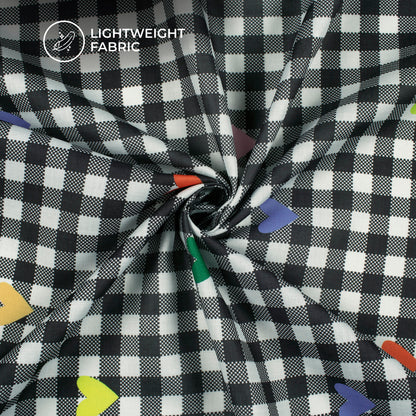 Multicolor Motif Statement Digital Print Poly Linen Slub Fabric