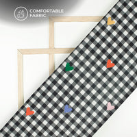 Multicolor Motif Statement Digital Print Poly Linen Slub Fabric