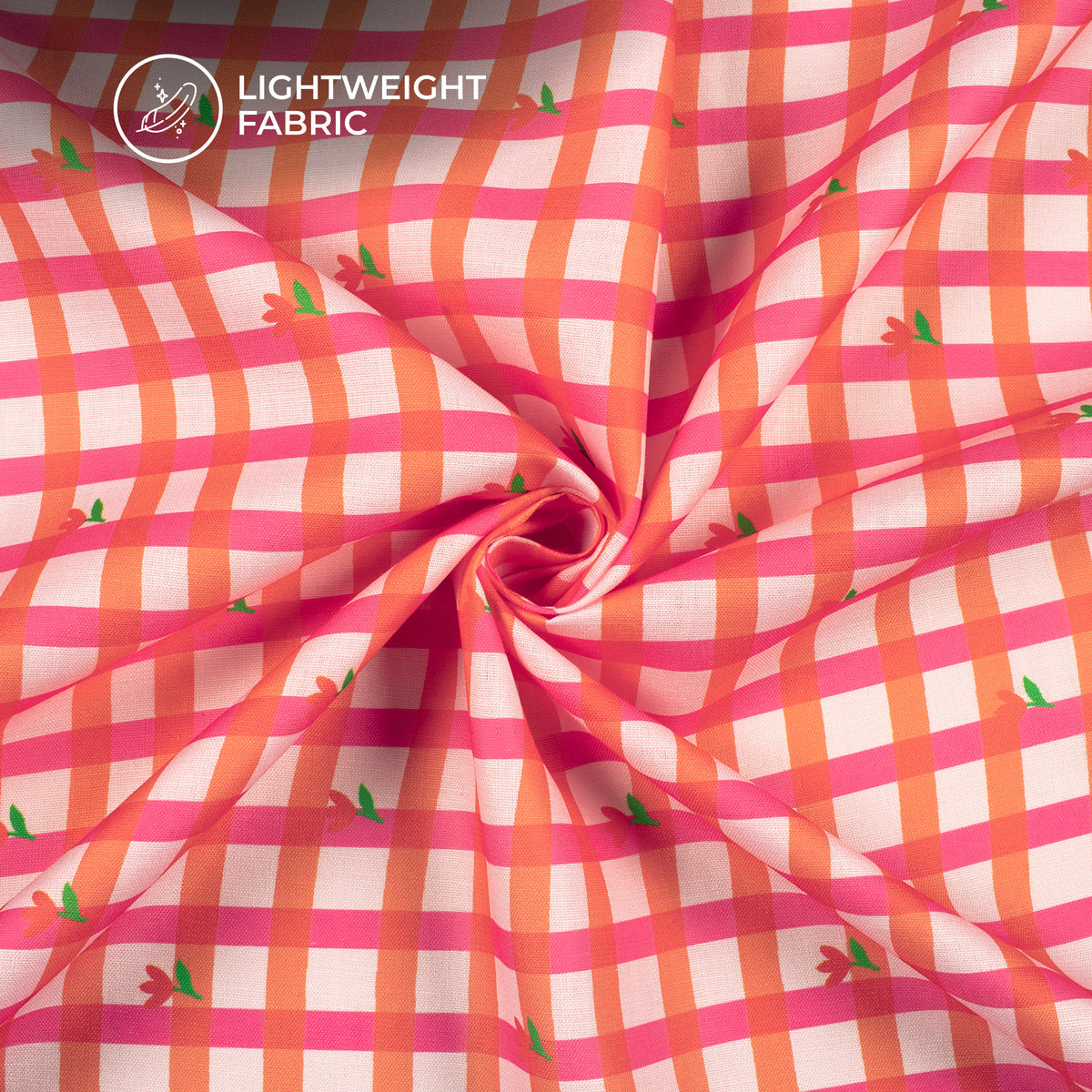 Bold Classic Checks For Fashionwear Digital Print Poly Linen Slub Fabric