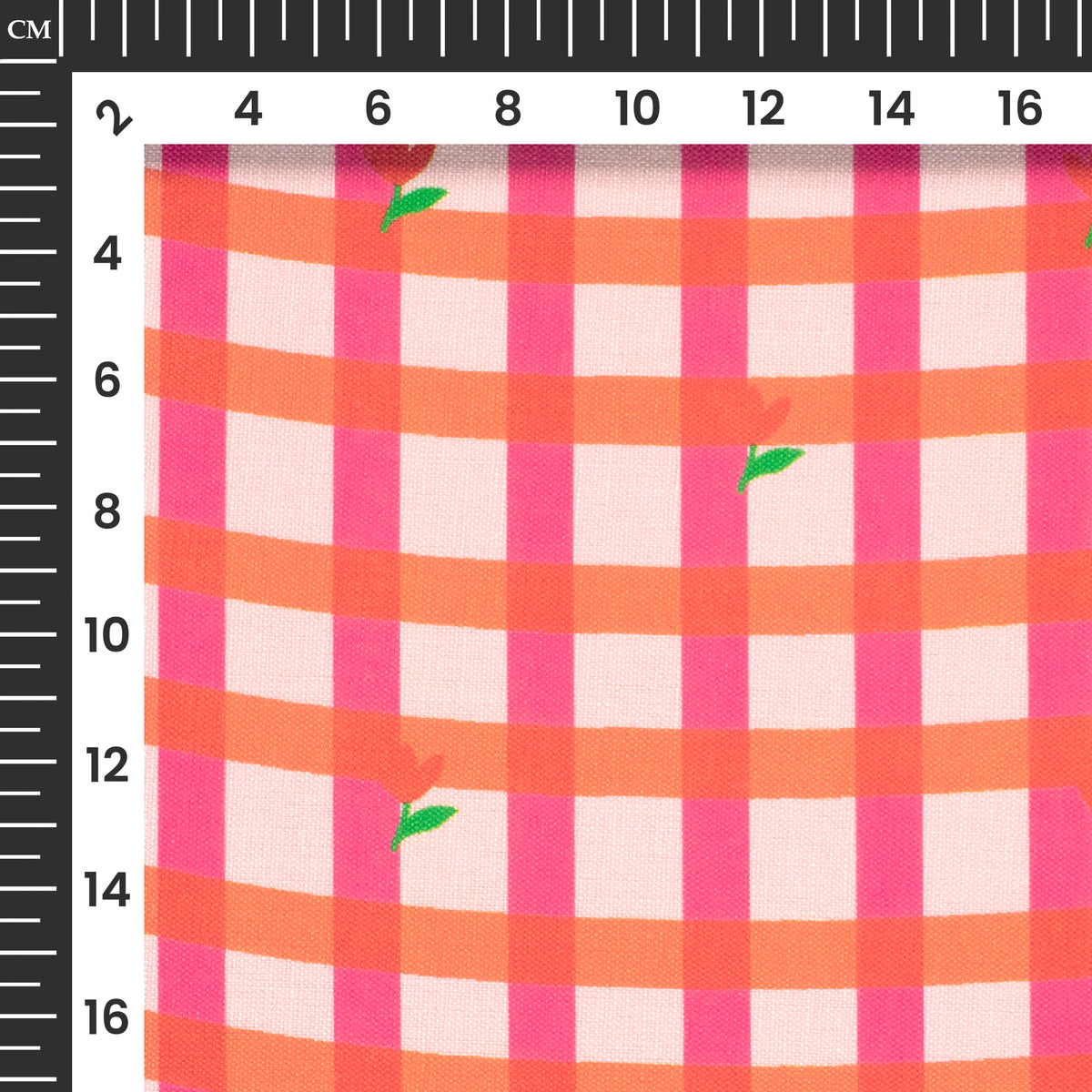 Bold Classic Checks For Fashionwear Digital Print Poly Linen Slub Fabric