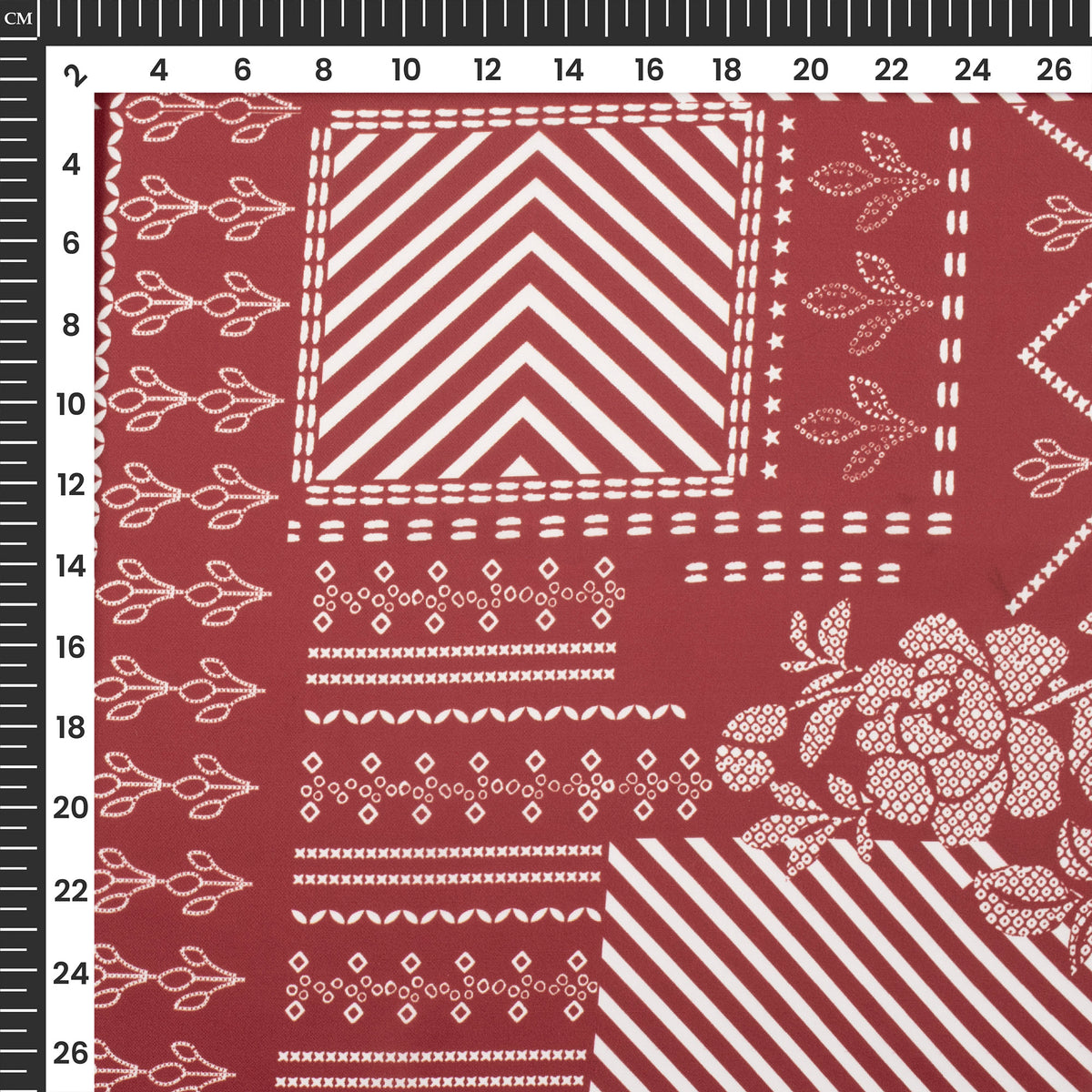 Maroon Floral Digital Print Imported Satin Fabric
