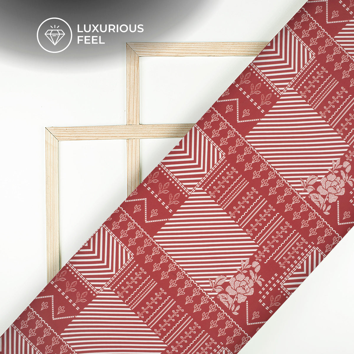 Maroon Floral Digital Print Imported Satin Fabric
