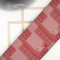 Maroon Floral Digital Print Imported Satin Fabric