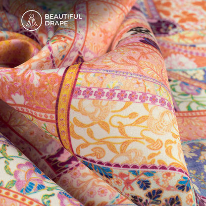 Multi-Color Mandala Digital Print Imported Satin Fabric