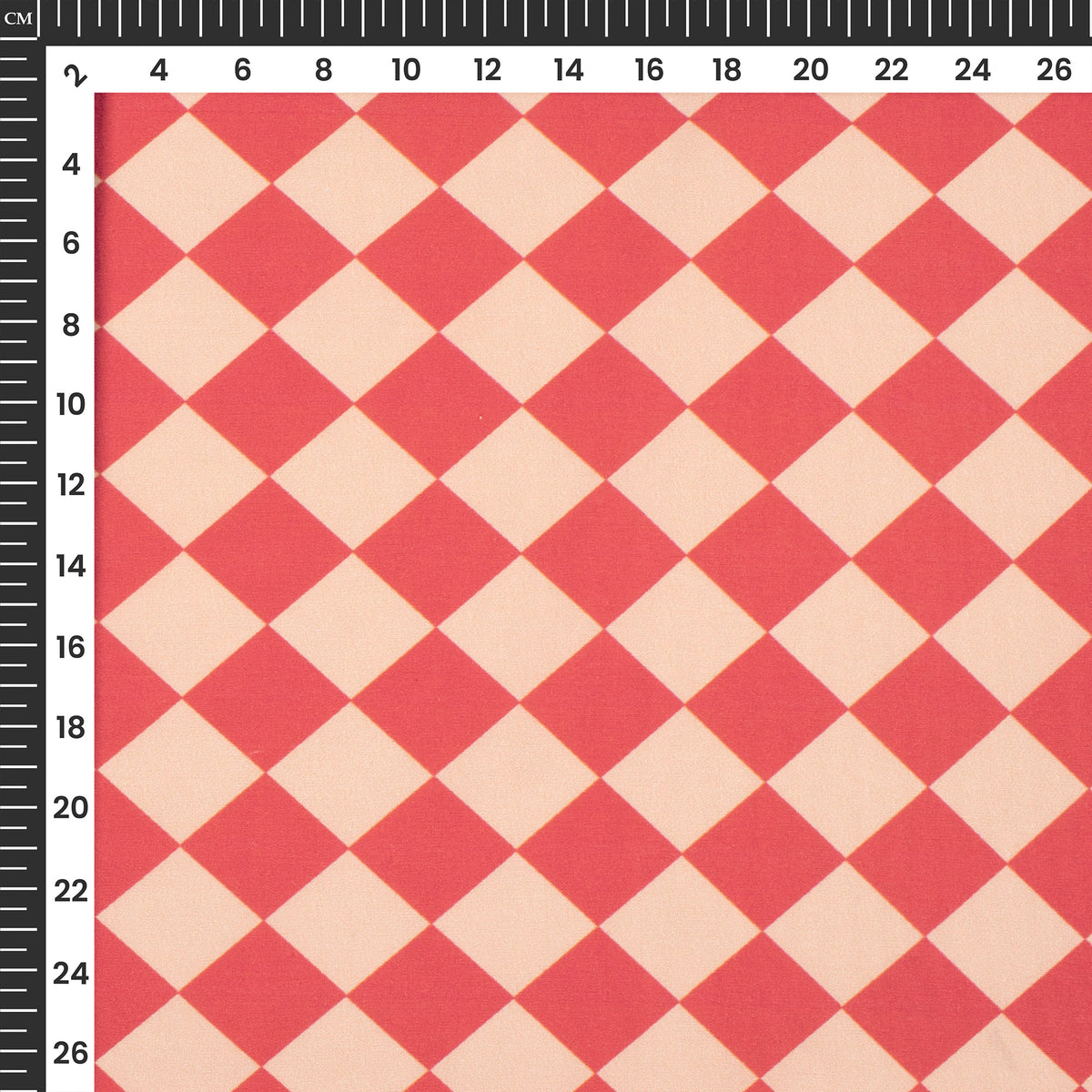 Crimson Red Geometrical Digital Print Poplin Fabric (Width 58 Inches)