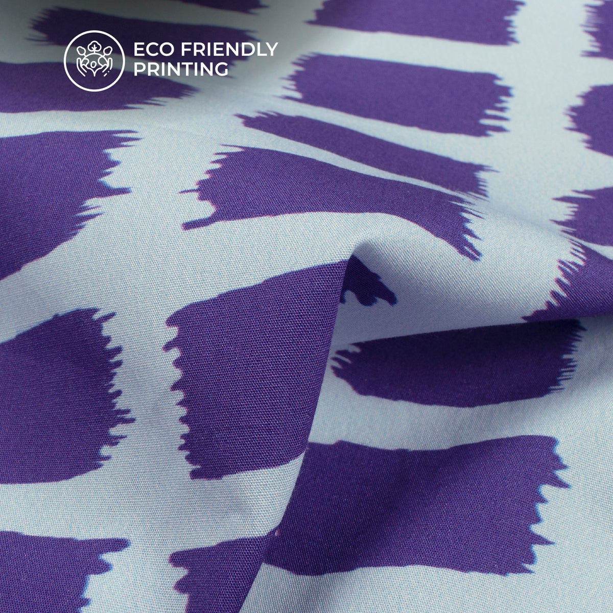 Navy Blue Abstract Digital Print Poplin Fabric (Width 58 Inches)