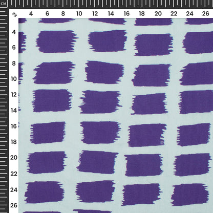 Navy Blue Abstract Digital Print Poplin Fabric (Width 58 Inches)