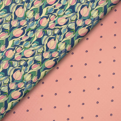 Rose Pink Floral Digital Print Elegant Blend Pashmina Fabric
