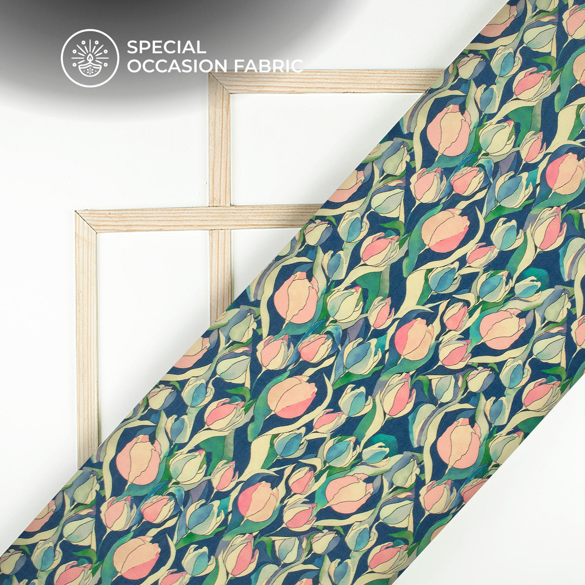 Watermelon Pink Floral Digital Print Elegant Blend Pashmina Fabric