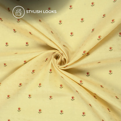 Cherry Red Floral Digital Print Elegant Blend Pashmina Fabric