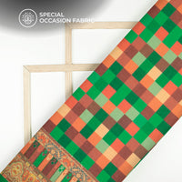 Multi-Color Checks Digital Print Elegant Blend Pashmina Fabric