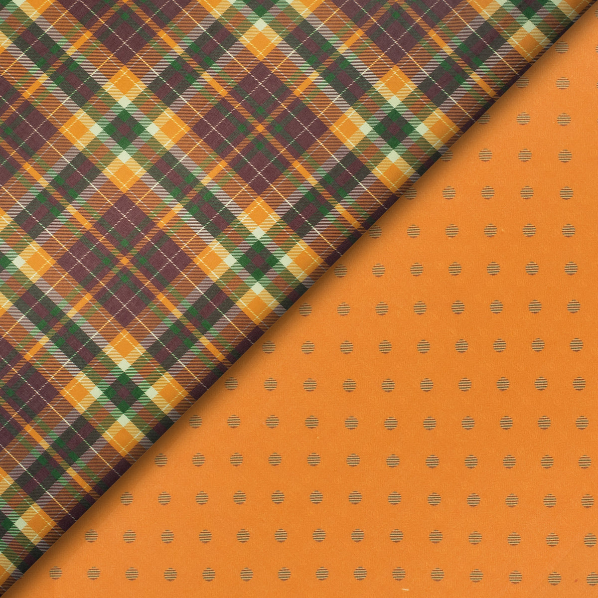 Merigold Orange Checks Digital Print Elegant Blend Pashmina Fabric
