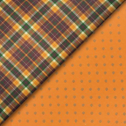 Merigold Orange Checks Digital Print Elegant Blend Pashmina Fabric