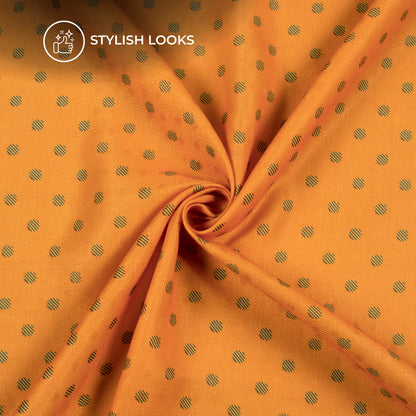 Tangerine Orange Polka Dots Digital Print Elegant Blend Pashmina Fabric