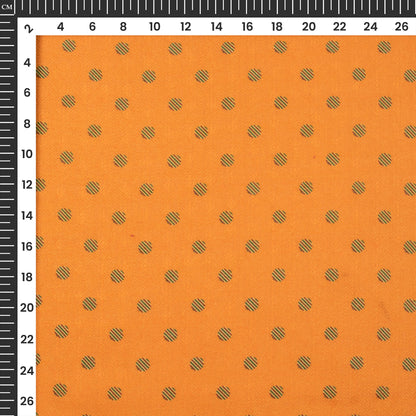 Tangerine Orange Polka Dots Digital Print Elegant Blend Pashmina Fabric