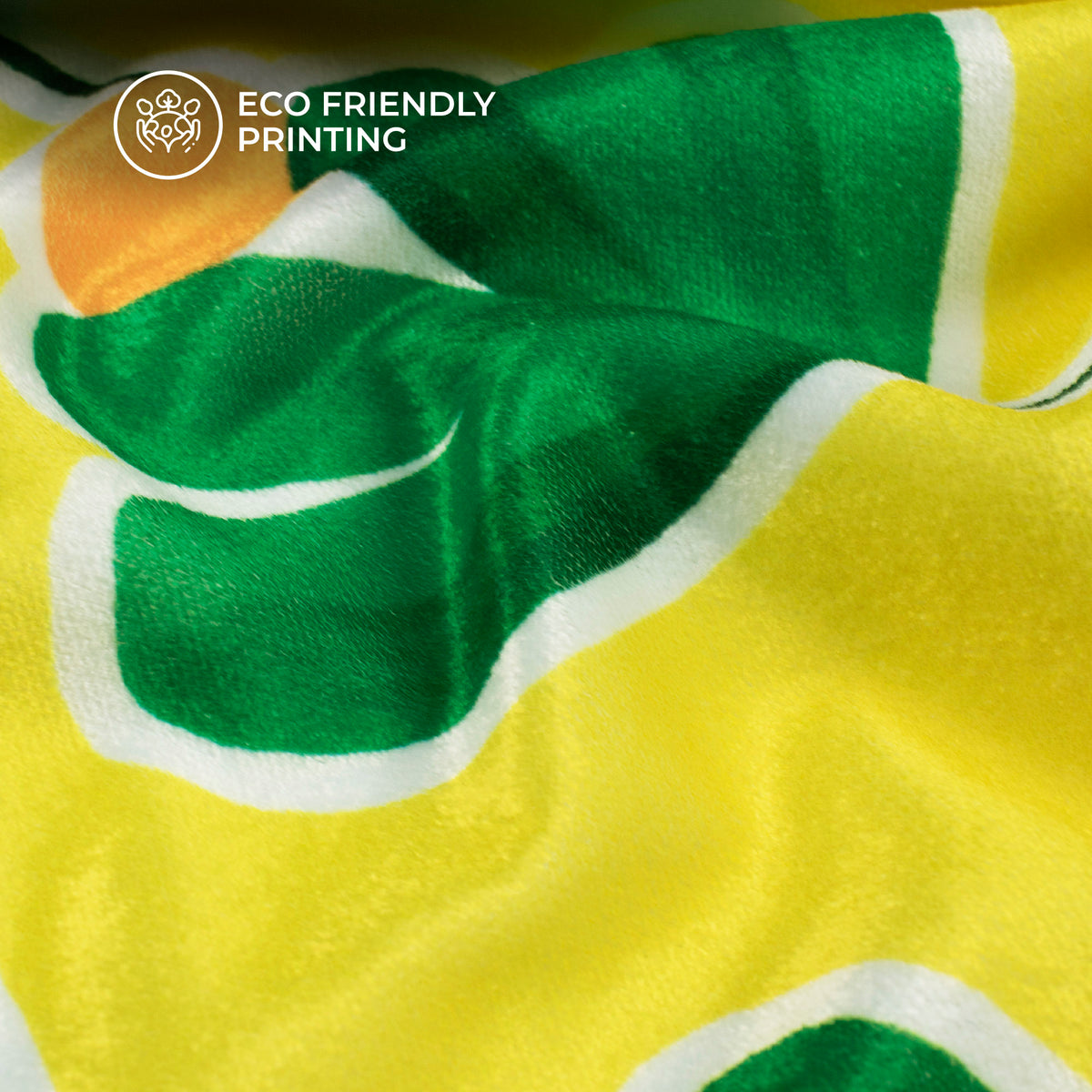Dark Green And Lemon Yellow Leaf Digital Print Premium Velvet Fabric