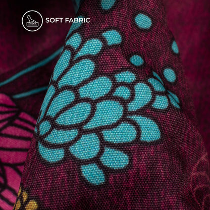 Vintage Wine Floral Digital Print Butter Crepe Fabric