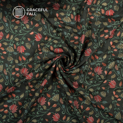 Attractive Pichwaii Digital Print Butter Crepe Fabric