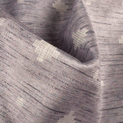 Light Grey Geometric Pattern Digital Print Velvet Fabric (Width 58 inches)