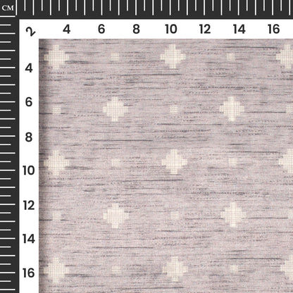 Light Grey Geometric Pattern Digital Print Velvet Fabric (Width 58 inches)