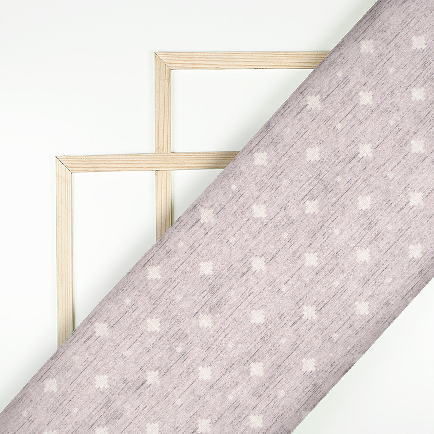 Light Grey Geometric Pattern Digital Print Velvet Fabric (Width 54 inches)