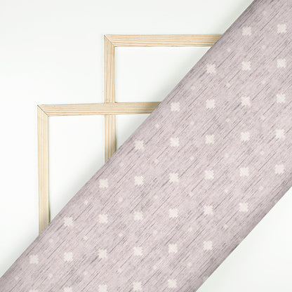 Light Grey Geometric Pattern Digital Print Velvet Fabric (Width 58 inches)