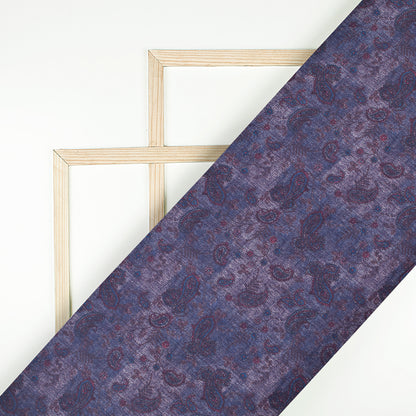 Yale Blue Deniim Pattern Digital Print Rayon Fabric