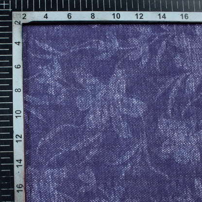 Yale Blue And Pastel Grey Deniim Pattern Digital Print Rayon Fabric