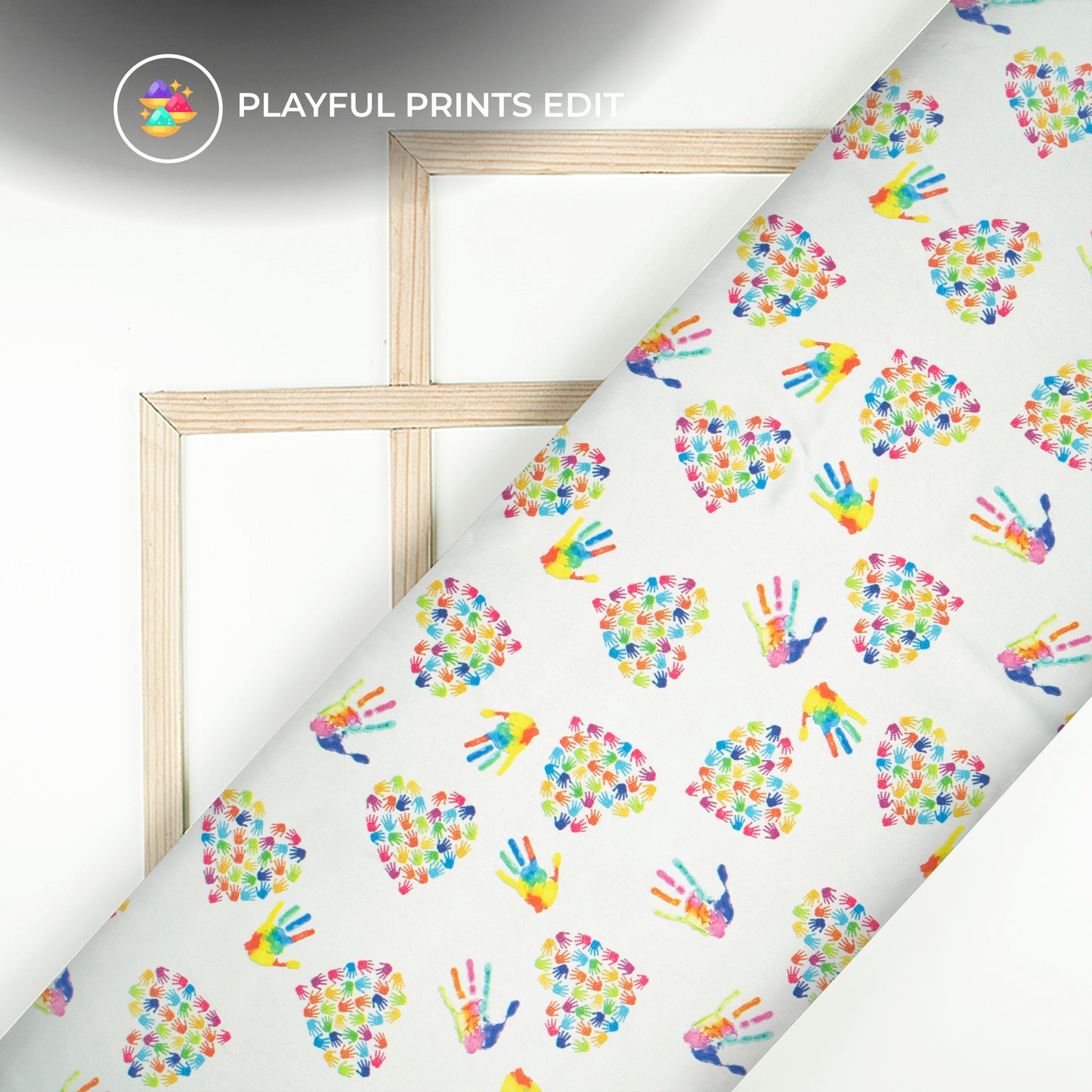 White And Bumblebee Yellow Holi Pattern Digital Print Japan Satin Fabric