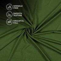 Seaweed Green Plain Butter Crepe Fabric