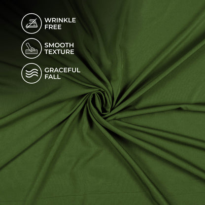 Seaweed Green Plain Butter Crepe Fabric