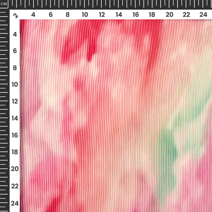 Pink Tye And Dye Pleated Imported Satin Fabric