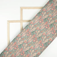 Vintage Paisley Pleated Imported Satin Fabric