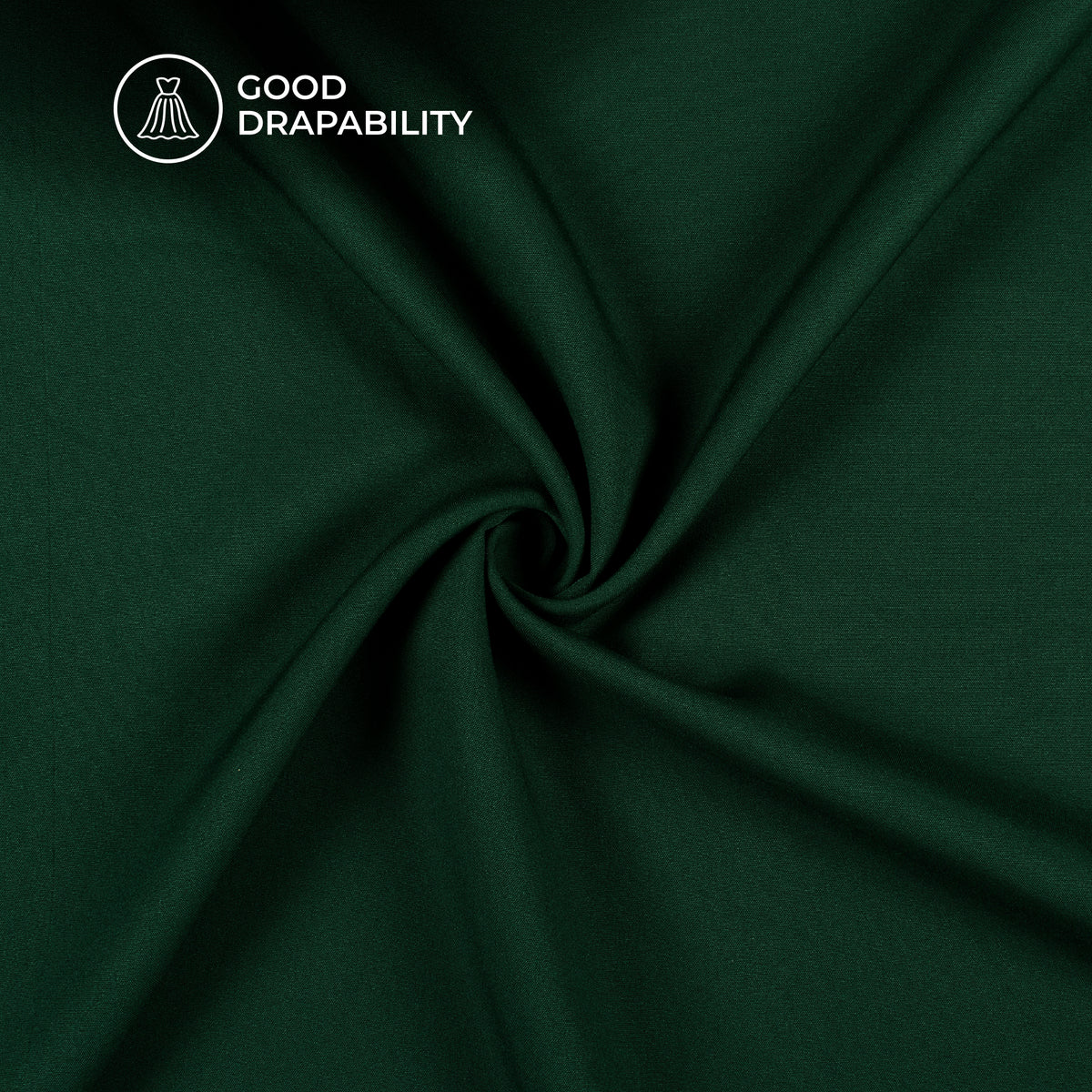 Dark Green Plain Lining Butter Crepe Fabric