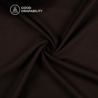 Dark Brown Plain Lining Butter Crepe Fabric