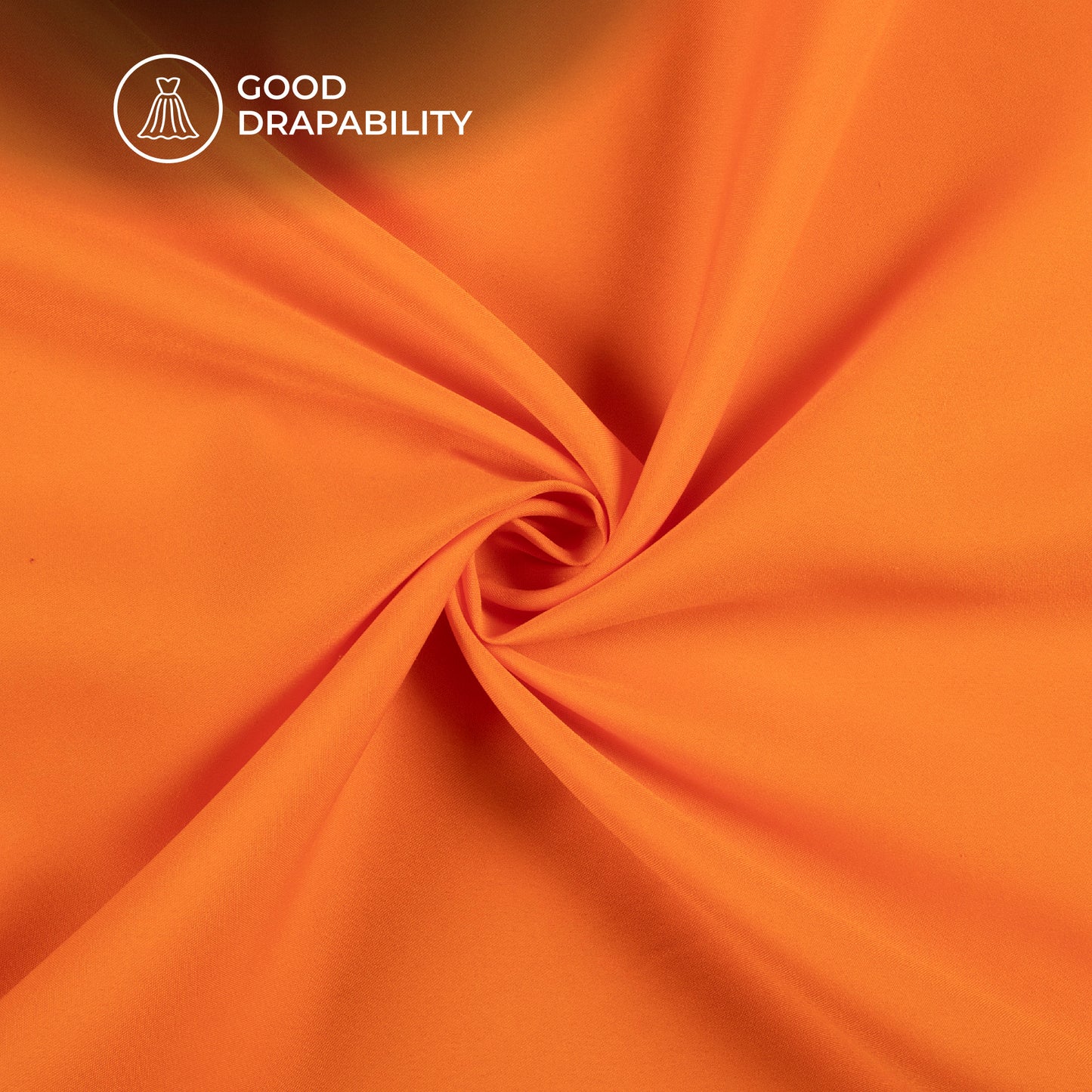 Royal Orange Plain Lining Butter Crepe Fabric