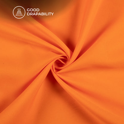 Royal Orange Plain Lining Butter Crepe Fabric