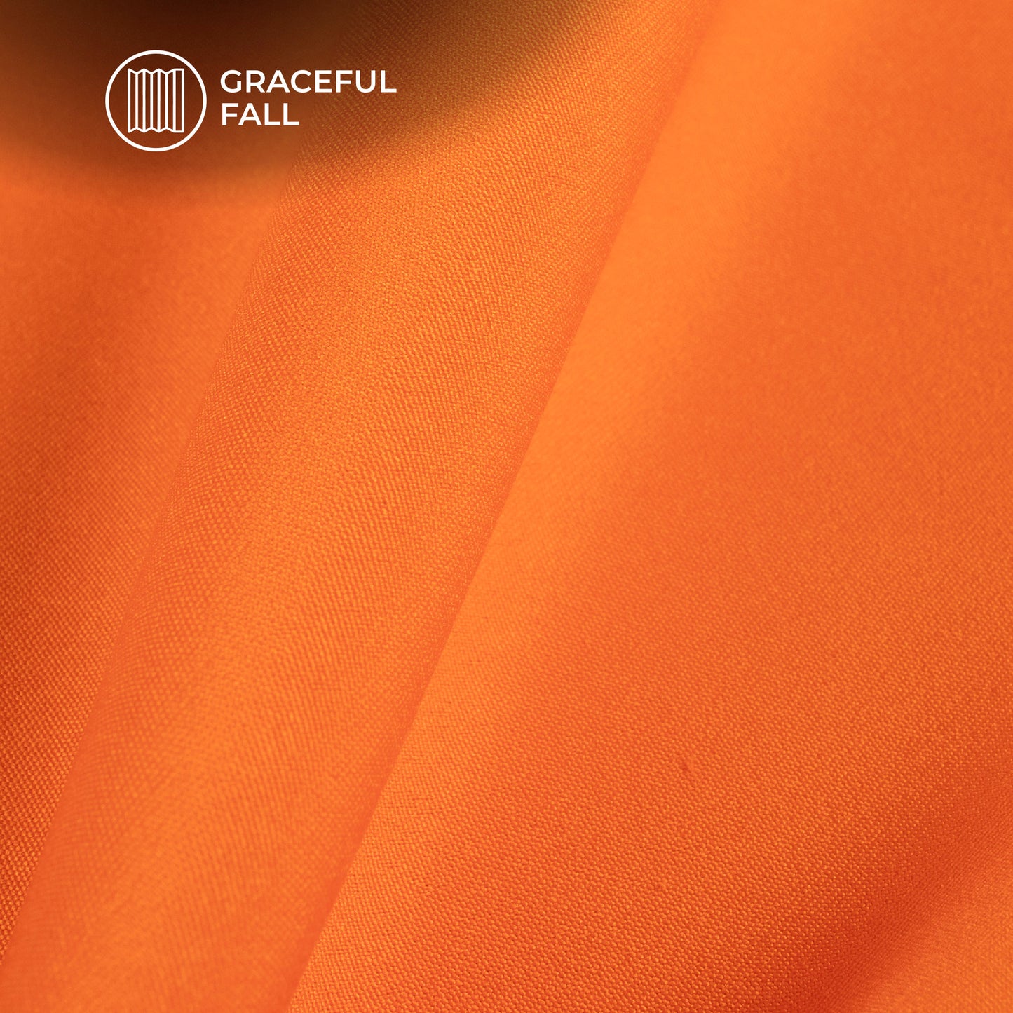 Royal Orange Plain Lining Butter Crepe Fabric