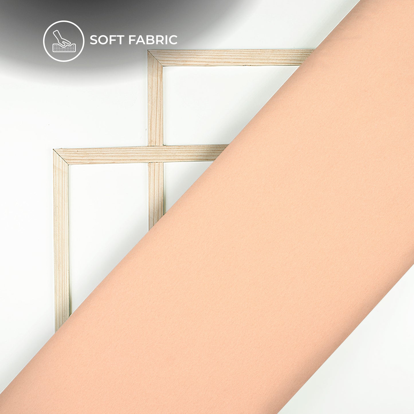 Pastel Peach Plain Lining Butter Crepe Fabric