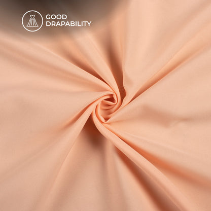 Pastel Peach Plain Lining Butter Crepe Fabric