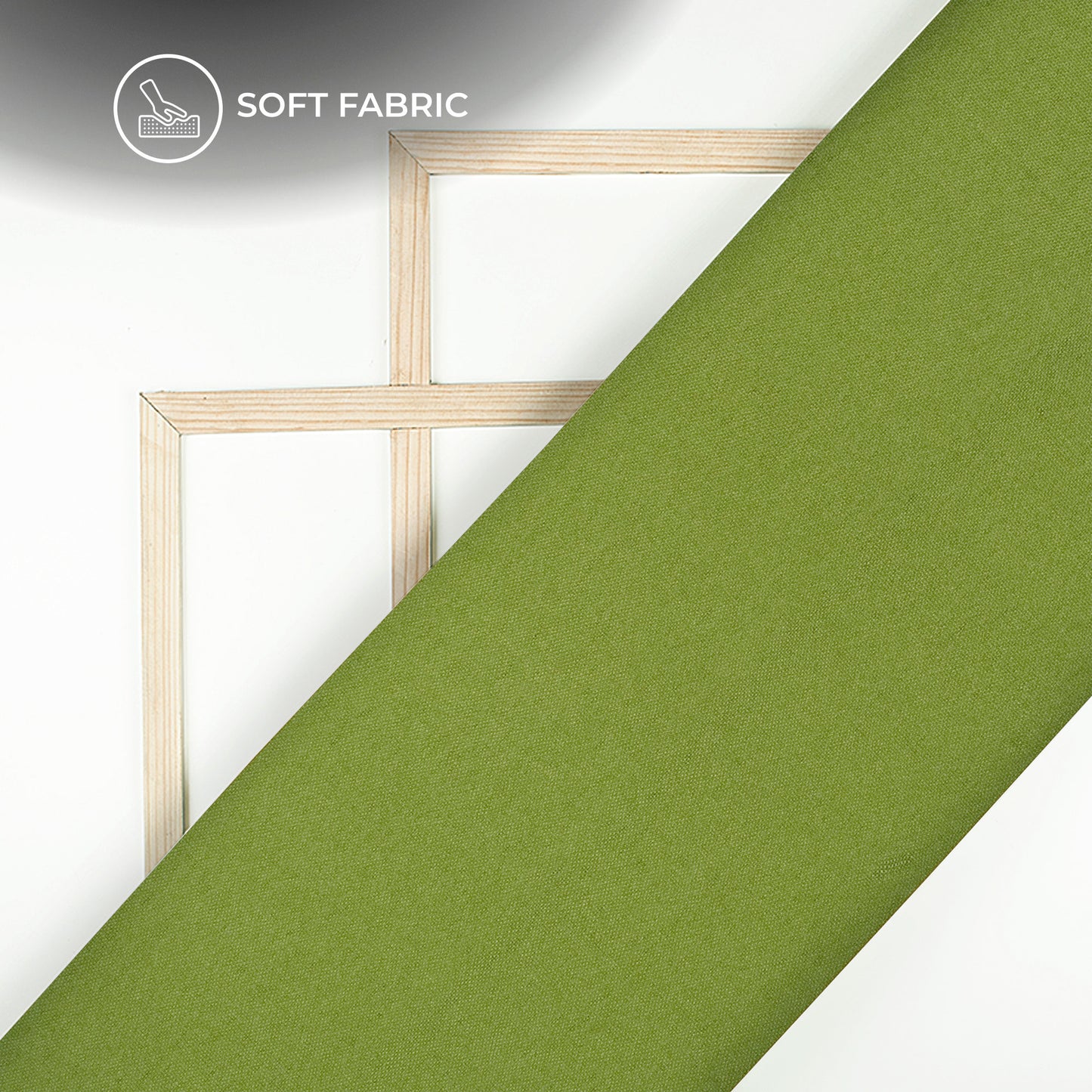 Olive Green Plain Lining Butter Crepe Fabric