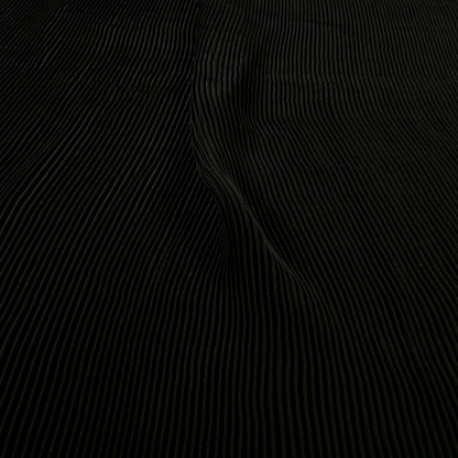 Classic Black Plain Pleated Imported Satin Fabric
