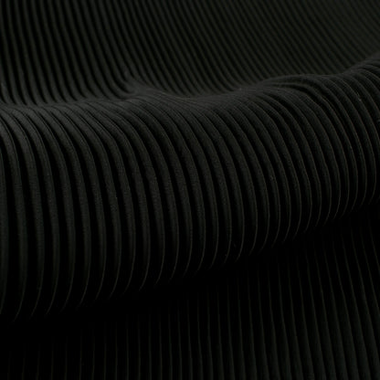 Classic Black Plain Pleated Imported Satin Fabric