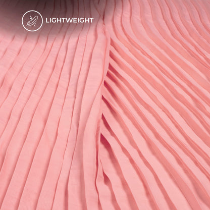 Puce Pink Plain Pleated Imported Satin Fabric