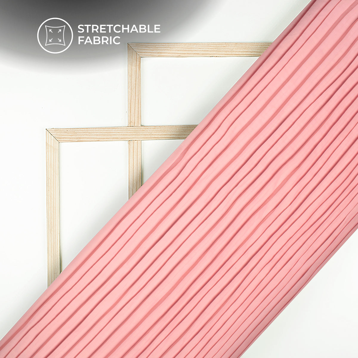 Puce Pink Plain Pleated Imported Satin Fabric