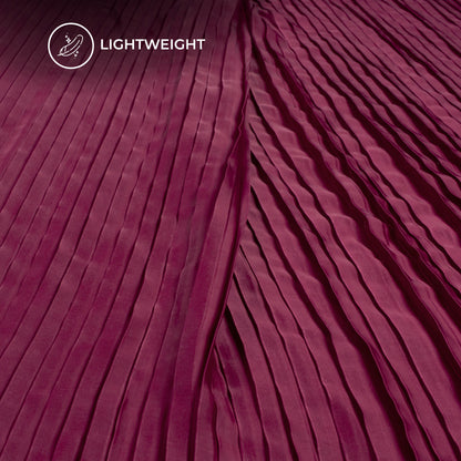 Jam Purple Plain Pleated Imported Satin Fabric
