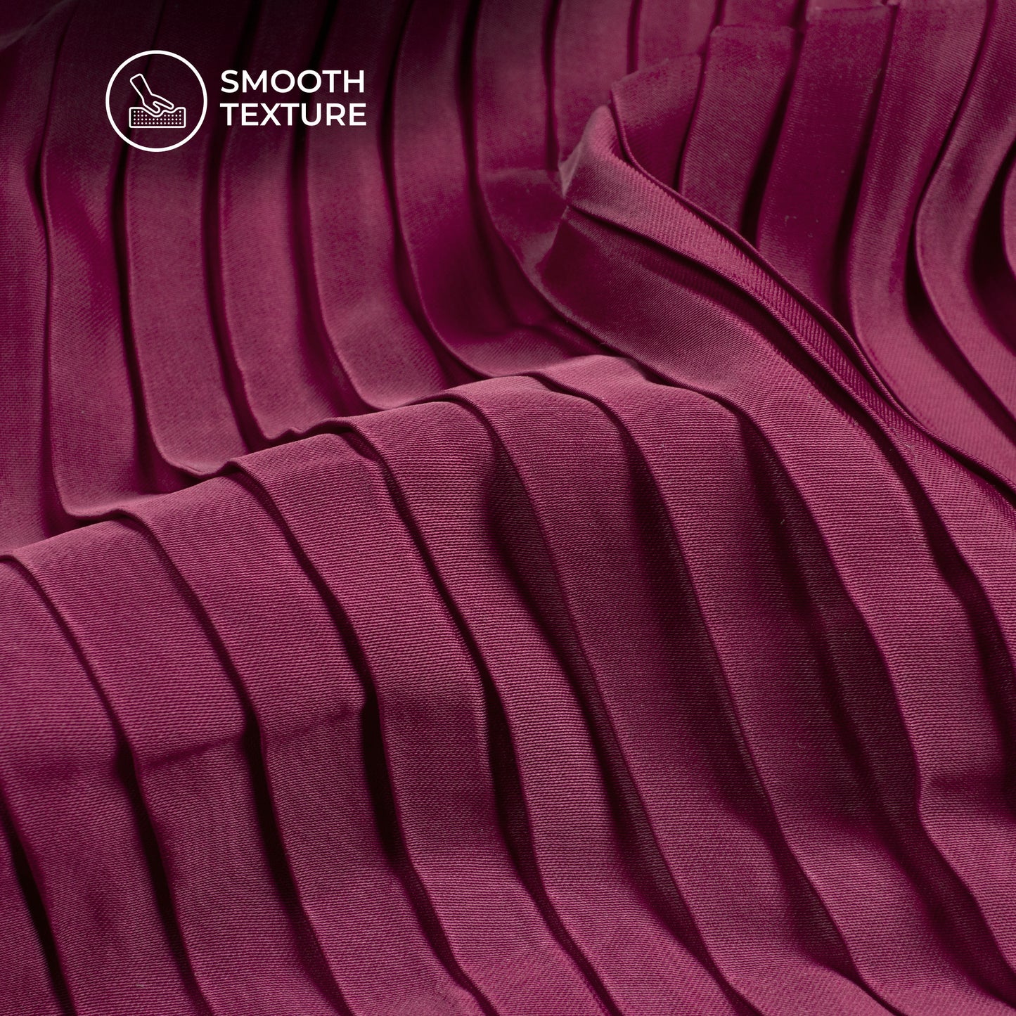 Jam Purple Plain Pleated Imported Satin Fabric